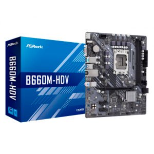 Tarjeta Madre ASRock Micro-ATX B660M-HDV- S-1700- Intel B660- HDMI- 64GB DDR4 para Intel