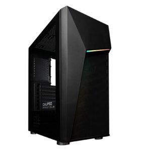 Gabinete Balam Rush Gaming Calipso con Ventana Midi-Tower ATX/Micro-ATX/Mini ATX USB 3.0 sin Fuente Negro