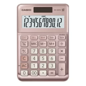 Calculadora Casio rosa Ms-120fm 12 Dígitos