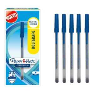 BOLÍGRAFO AZUL PAPER MATE PUNTA MEDIA 1.0MM