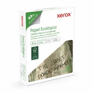 Papel Cortado Xerox Bond Ecológico Carta Verde 75gr 93% Paquete con 500 hojas c/u