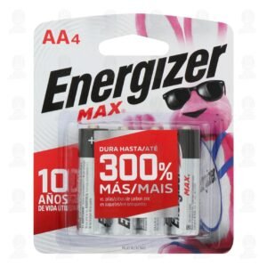Pilas Energizer Alcalinas Max AA, 4 pzas