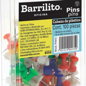 BARRILITO Pins de Colores, 100 Piezas. PIN13