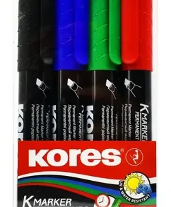 Marcador permanente KORES XP1 4 Colores tradicionales