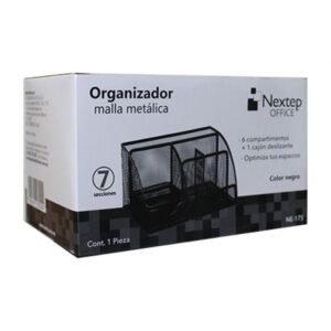 Organizador Metálico tipo malla de 7 compartimientos 1 pieza.