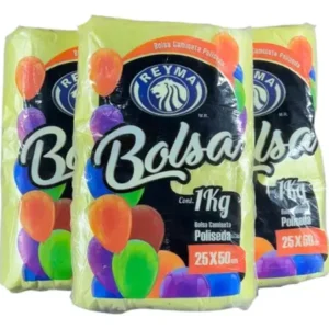 Bolsa de plástico tipo camiseta de 25x50 marca Reyma