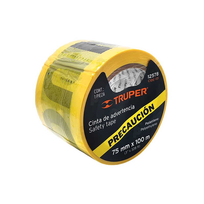 Cinta de advertencia truper 75mm x 100mm