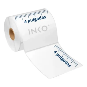 Etiqueta 4X4 10mm con  500pz por rollo y pleca  pre corte