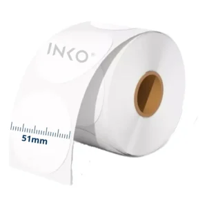 Rollos etiqueta termica blanco circular 51X51 750 c/u